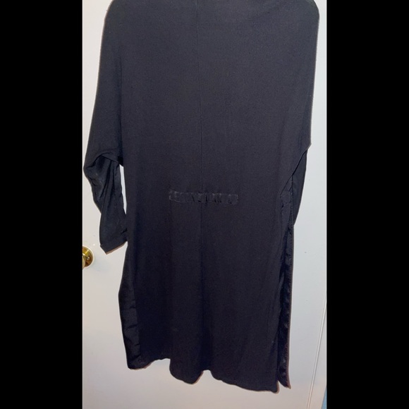 Black 3/4 Sleeve Open Cardigan - Picture 2 of 2